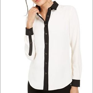 BRAND NEW‼️ Anne Klein Contrast-Trim Shirt